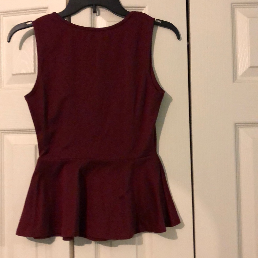 Red peplum tank - Picture 3 of 3